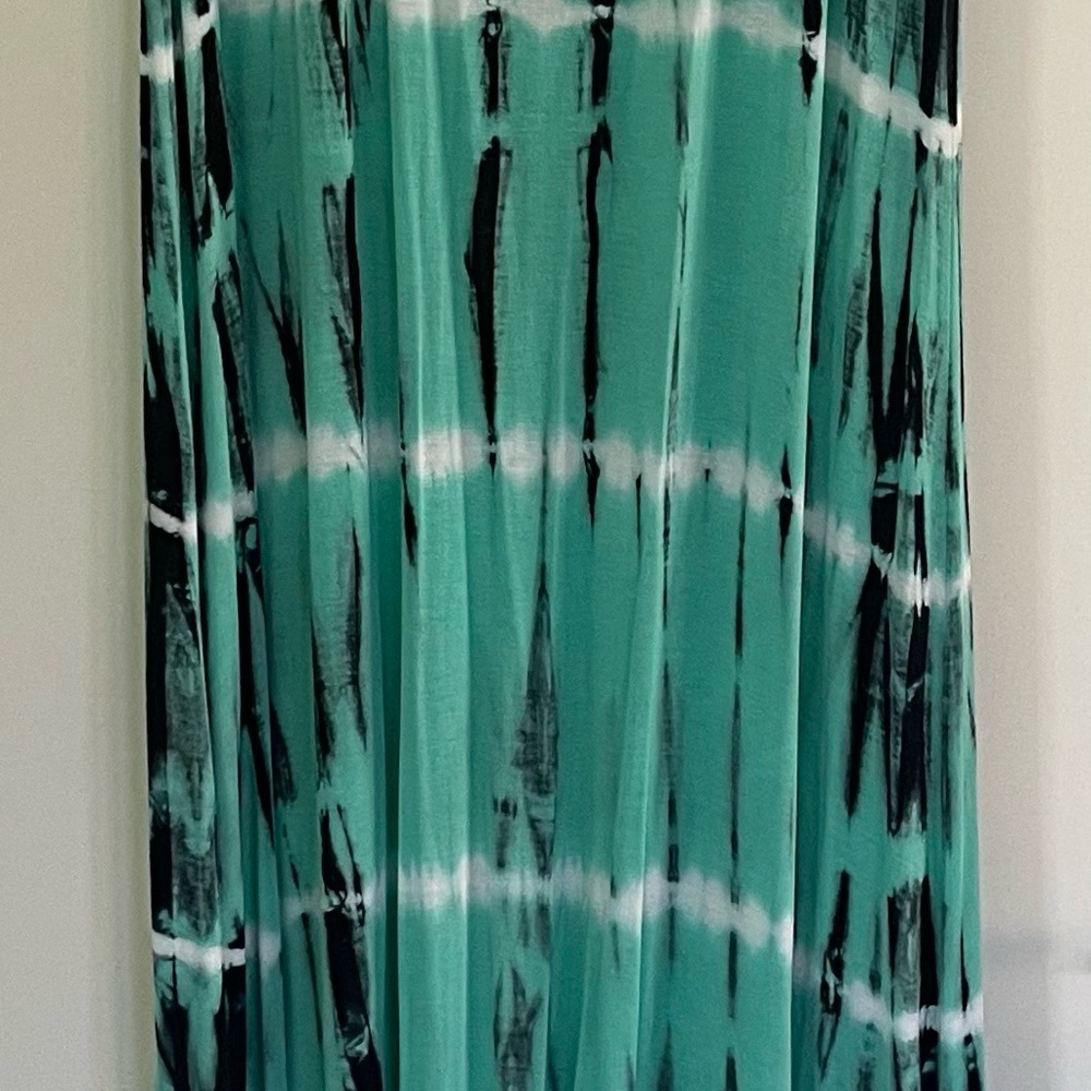 AB Studio Teal Green and Navy Maxi Dress